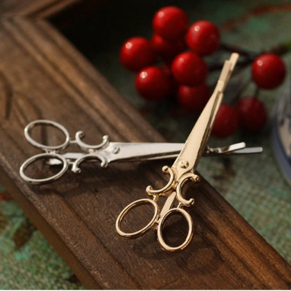 "Snip & Clip" Unique Scissor Gold/Silver Hair Pin - Picture 3 of 8